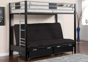Clifton Twin Metal Loft Bed w/Futon Base