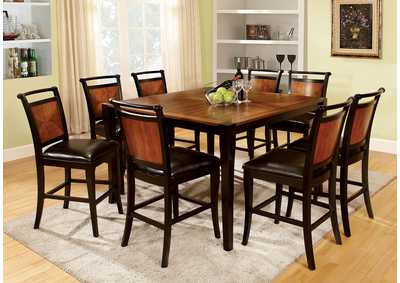Salida II Acacia/Black Counter Table w/6 Counter Chair,Furniture of America