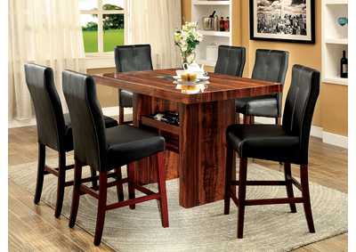 Image for Bonneville II Brown Counter Table w/6 Counter Chair