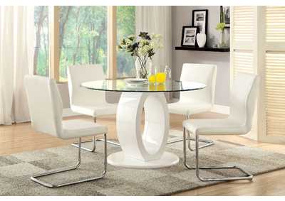Image for Lodia I White Table w/4 Side Chair