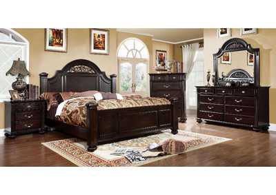 Image for Syracuse Dark Walnut California King Poster Bed w/Dresser and Mirror