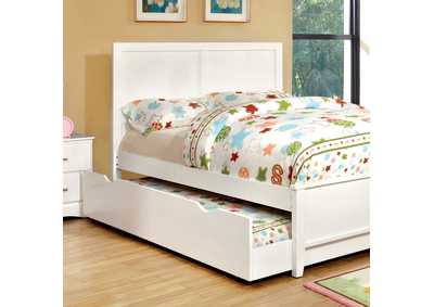Prismo White Full Platform Trundle Bed