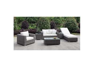 Somani Love Seat + Chair + ADJ Chaise + 2 End TableS + Coffee Table