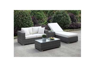 Image for Somani Love Seat + ADJ Chaise + End Table + Coffee Table