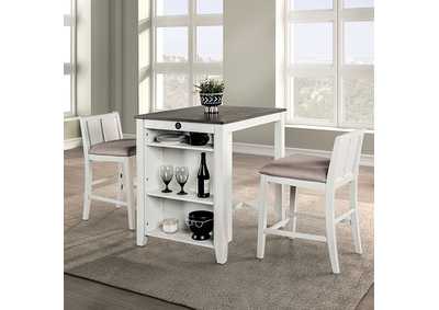 Image for Lescles 3 Pc Counter Ht Set (1 Table + 2 Chairs)