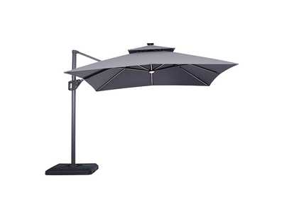 Image for Sano 10 Ft Square Umbrella w/ Double Top w/ LED Light + 37" Large Base