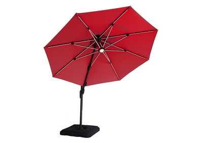 Image for Xico 8 Ft Square Umbrella w/ Double Top w/ LED Light + 37" Large Base