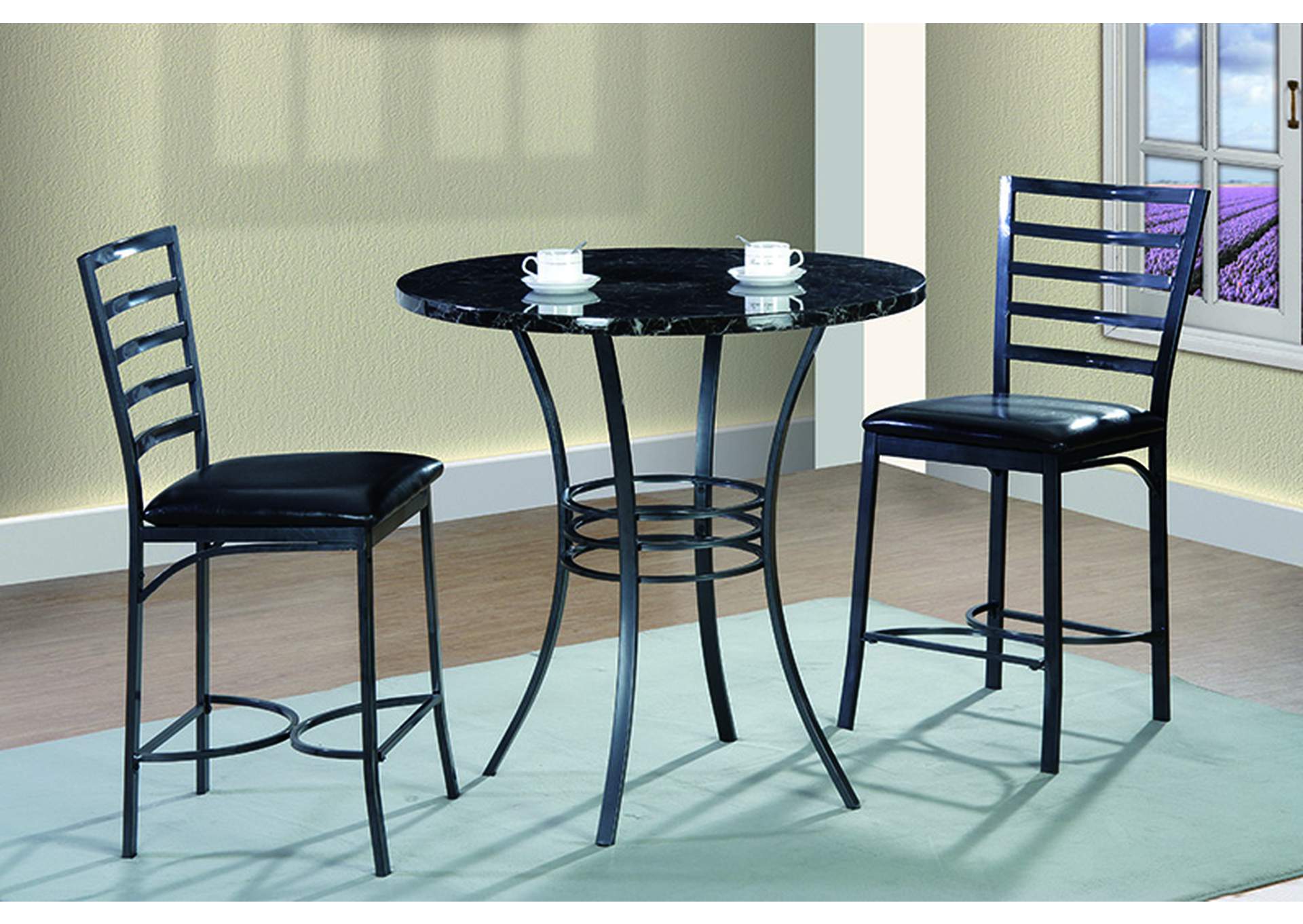 Black Metal Dining Chair (Set of 2),Furniture World Distributors