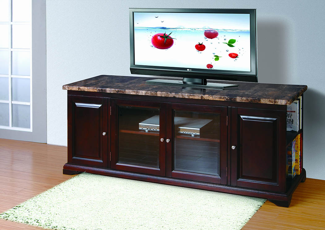 Cherry 62" Inch TV Stand,Furniture World Distributors