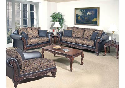 Image for Black Paisley Sofa & Loveseat w/Scatter-Back Cushions