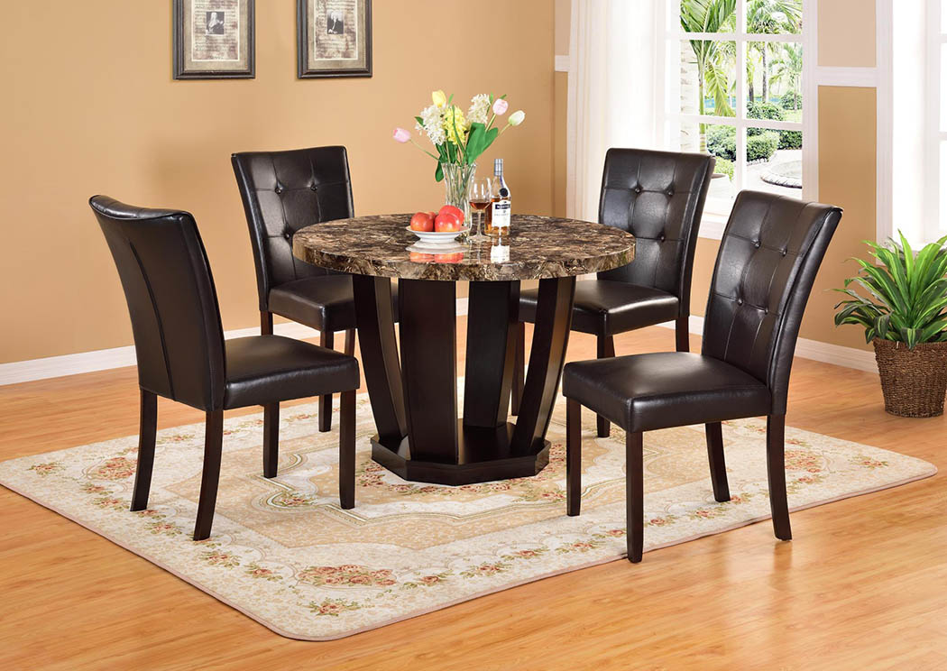 Dia Faux Marble Dinette (Set of 5),Global Trading