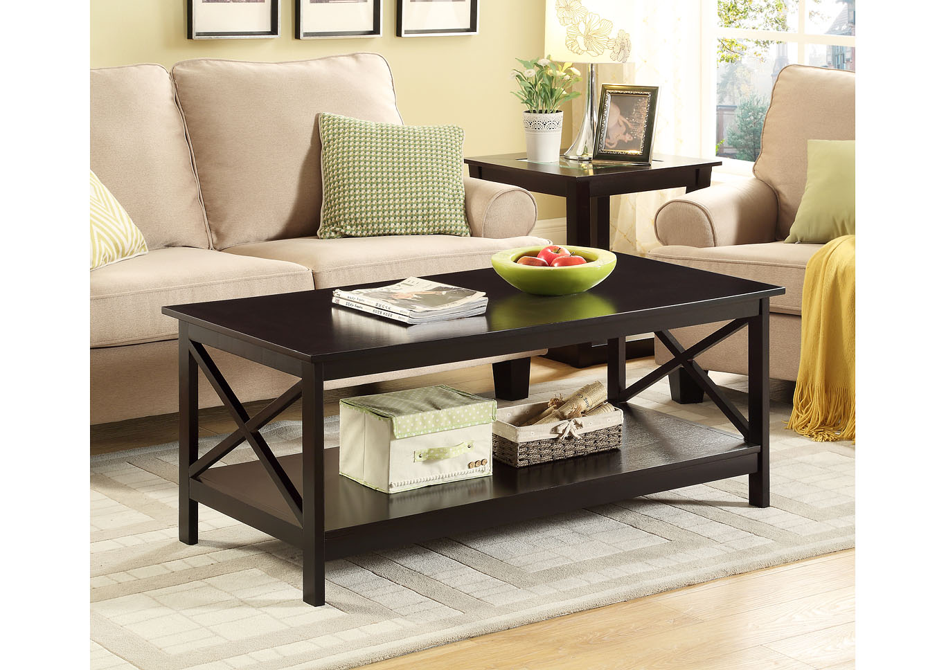 Coffee Coffee Table With Shelf,Global Trading