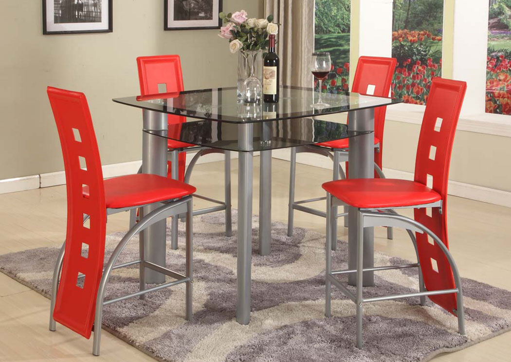 Red PVC Pub Chair (Set of 2),Global Trading