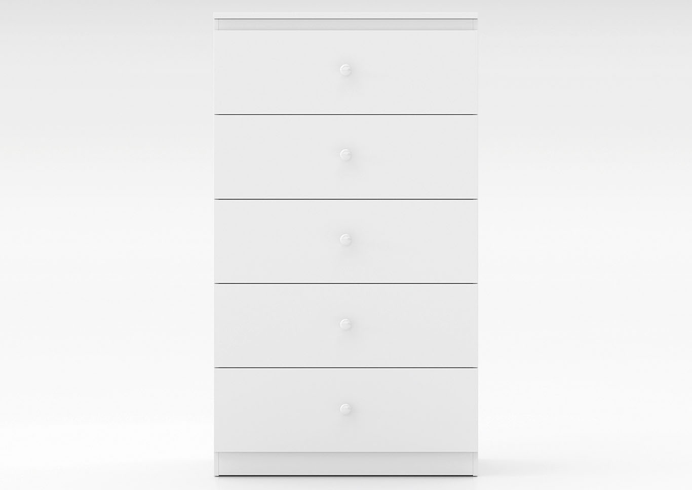 White 5 Drawer Chest,Global Trading