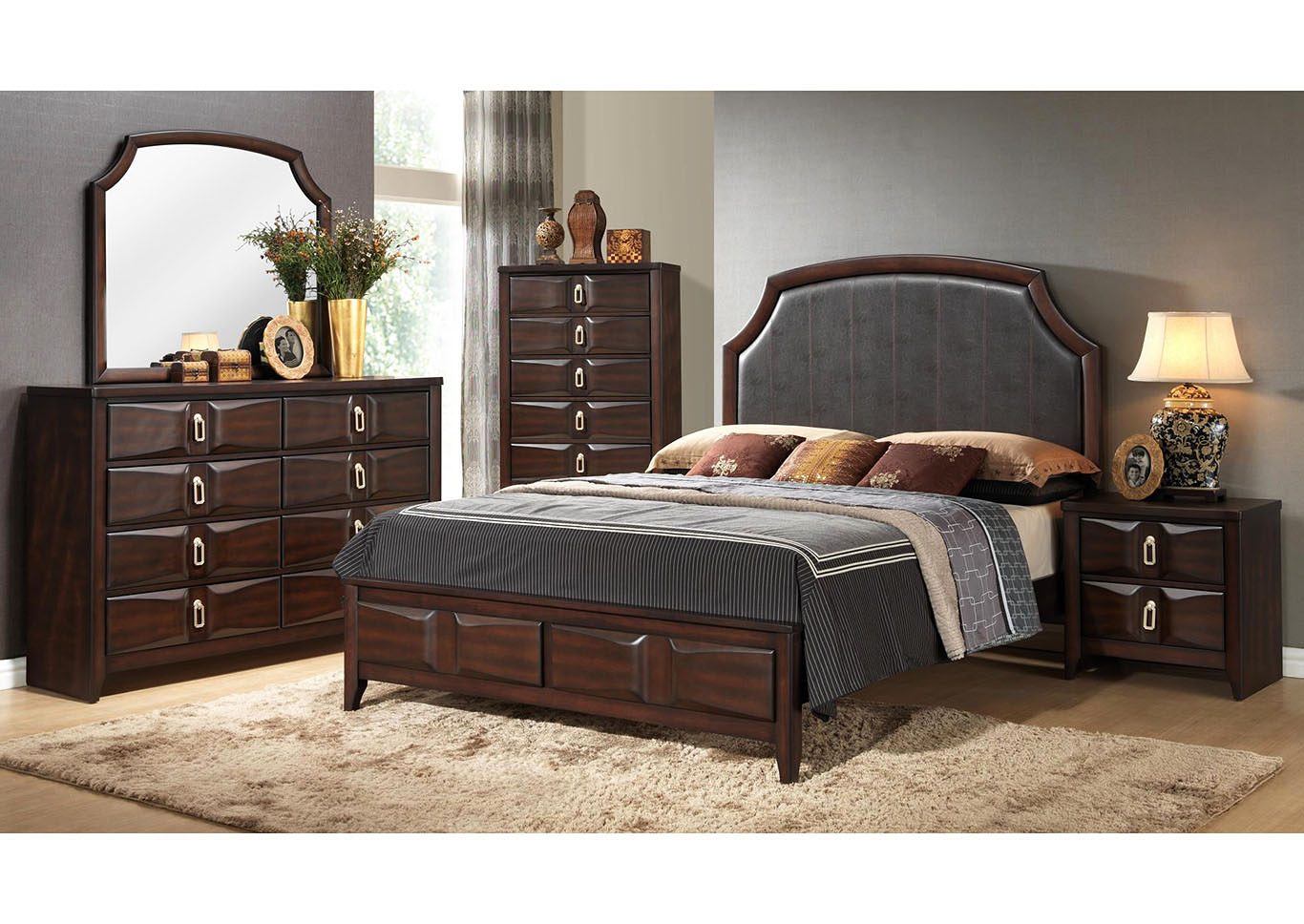 Brown King Storage Bed,Global Trading