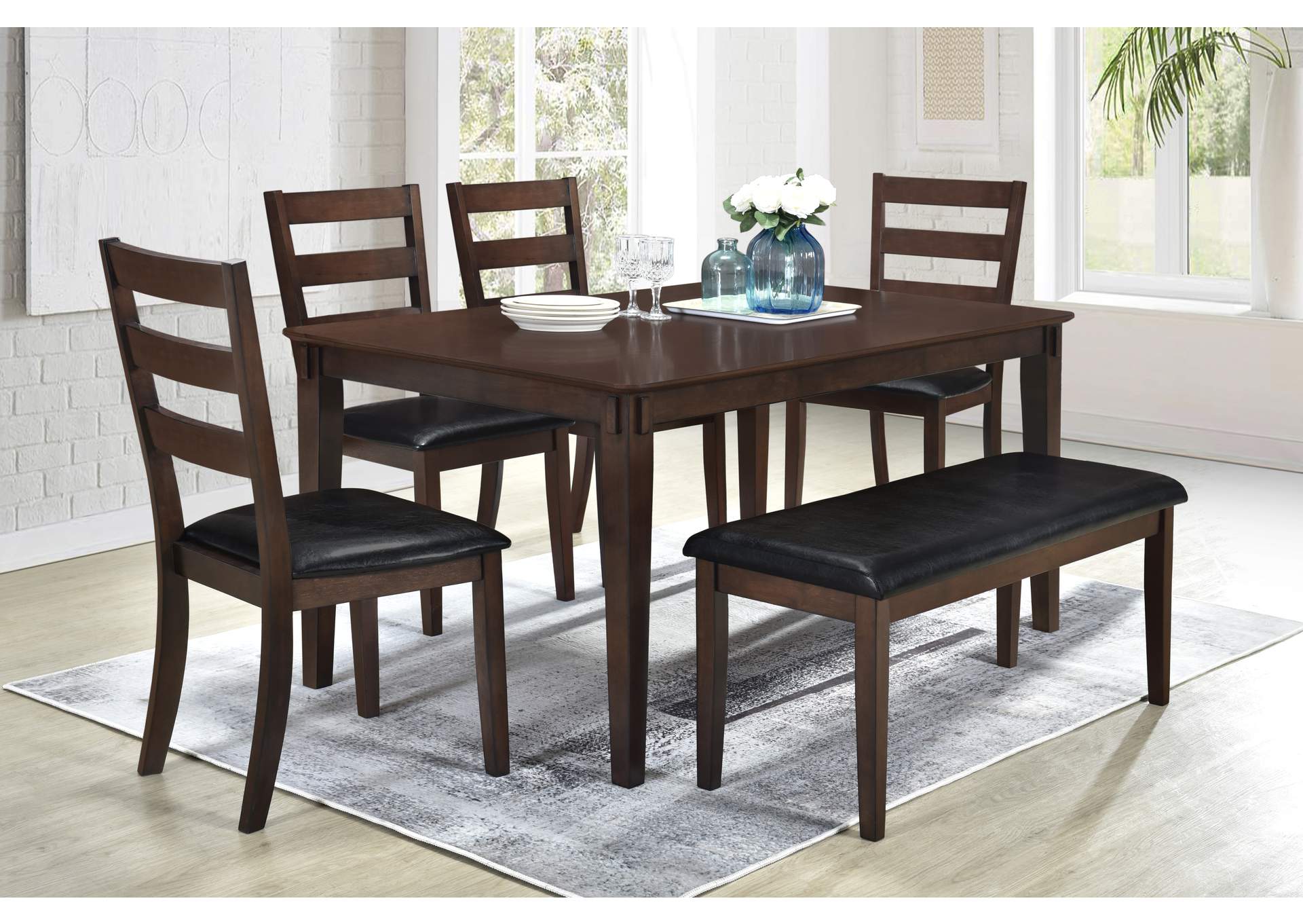 D3337 6 Piece Wooden Dinette 6 In 1,Global Trading