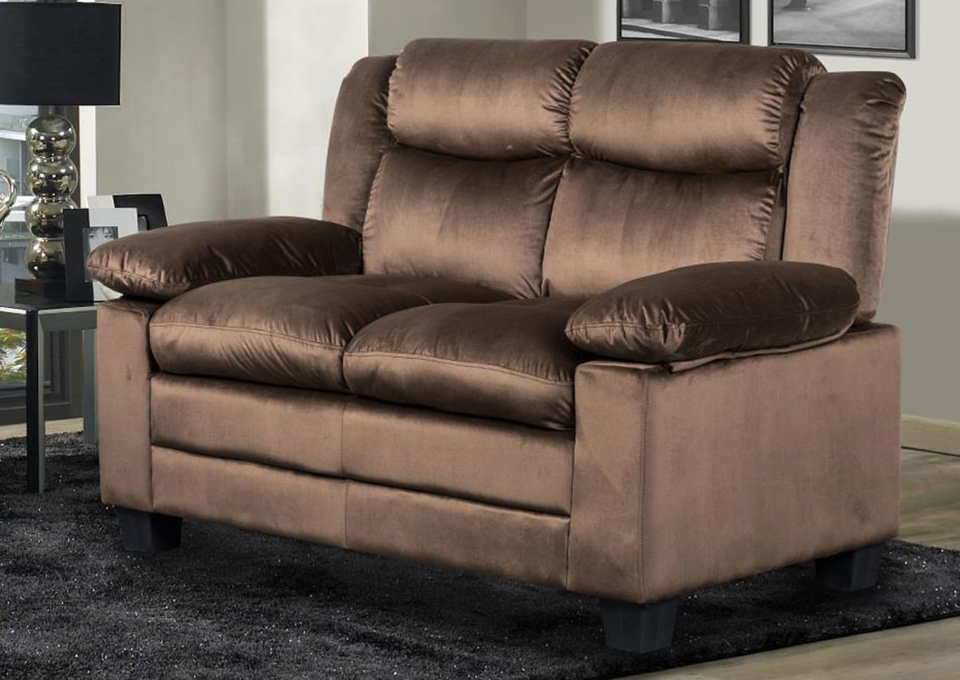 Brown Loveseat,Global Trading