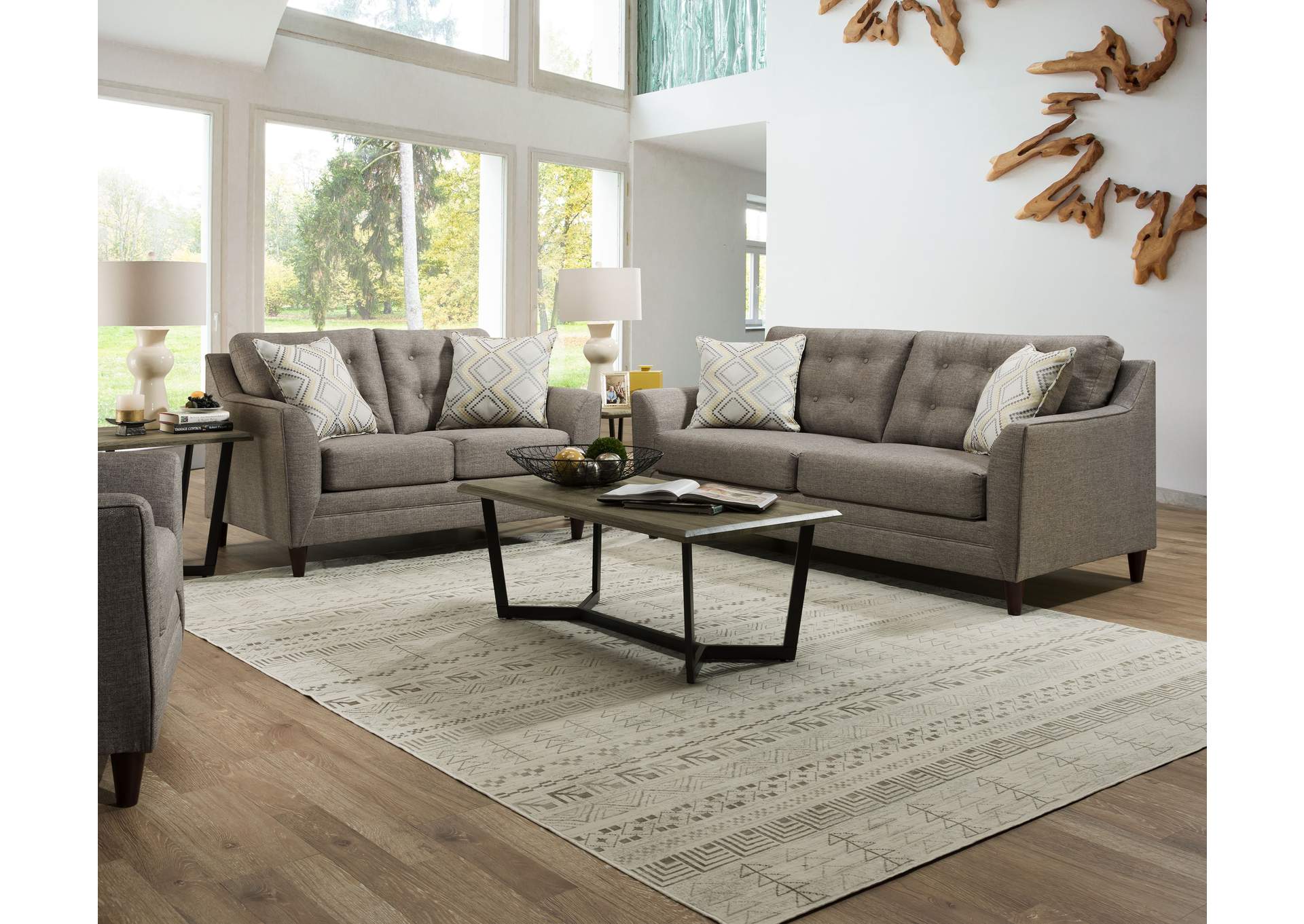Jensen Grey/Laney Stardust Loveseat,Global Trading