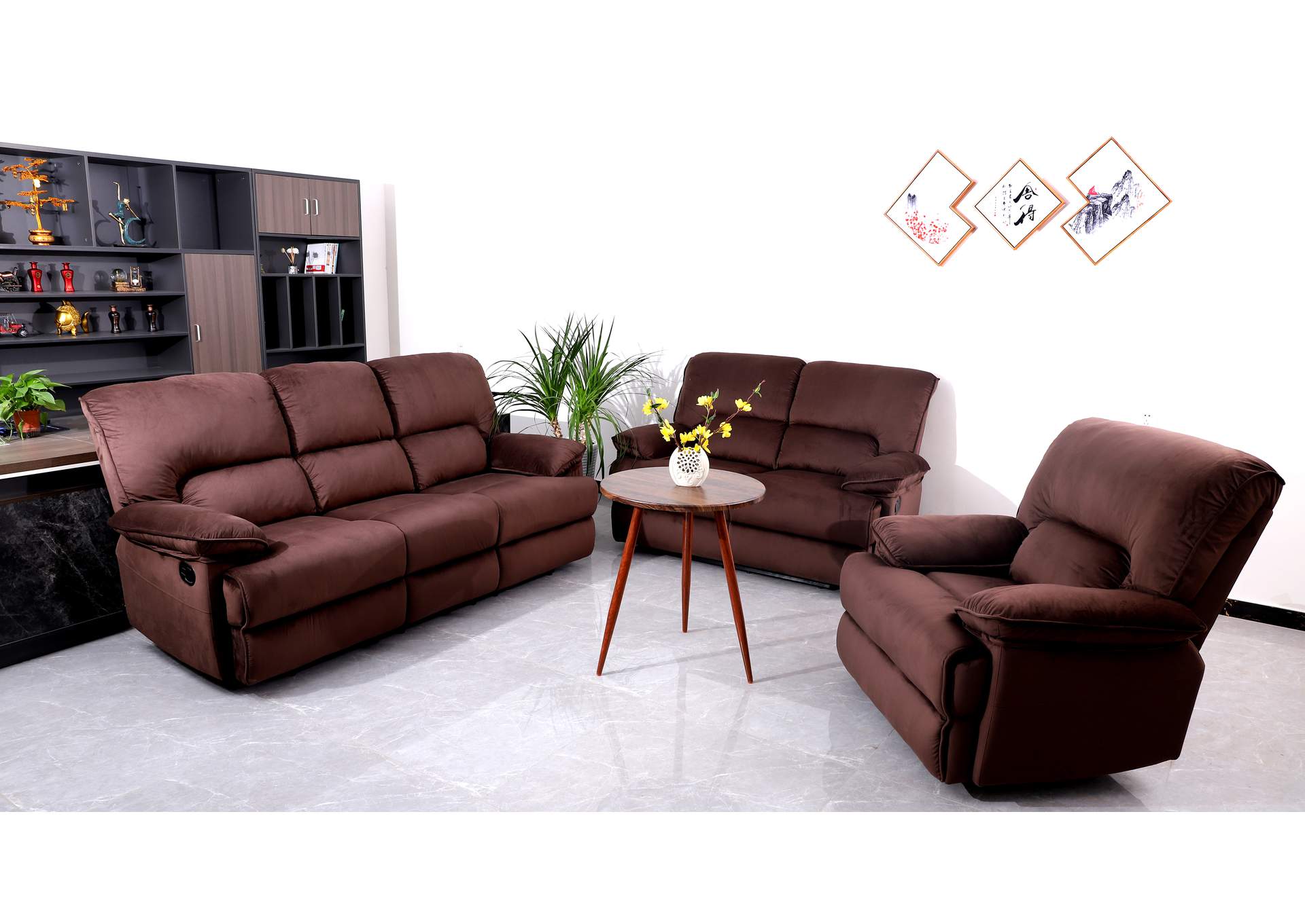 U9075 Chocolate Recliner,Global Trading