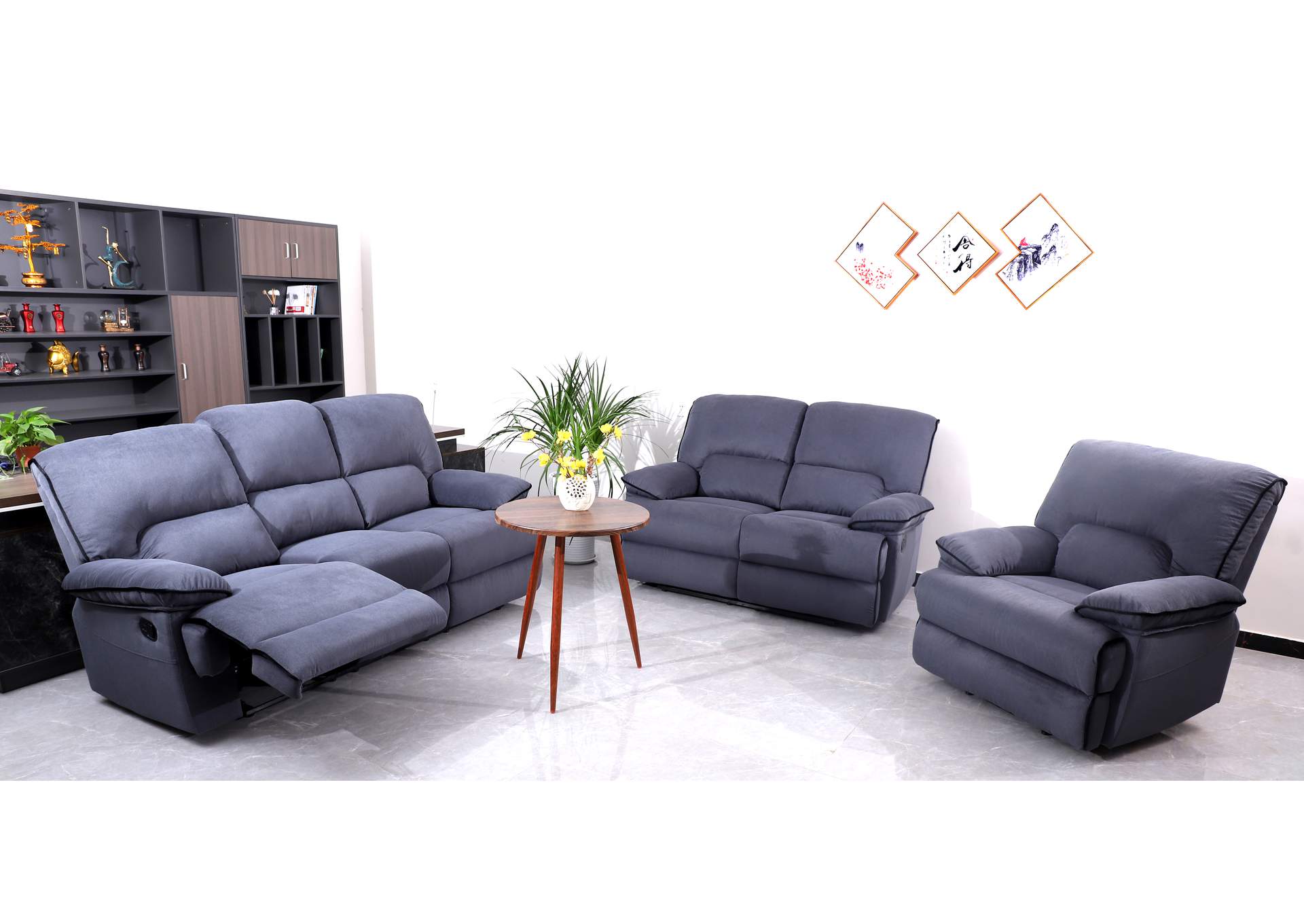 U9079 Grey Reclining Sofa,Global Trading