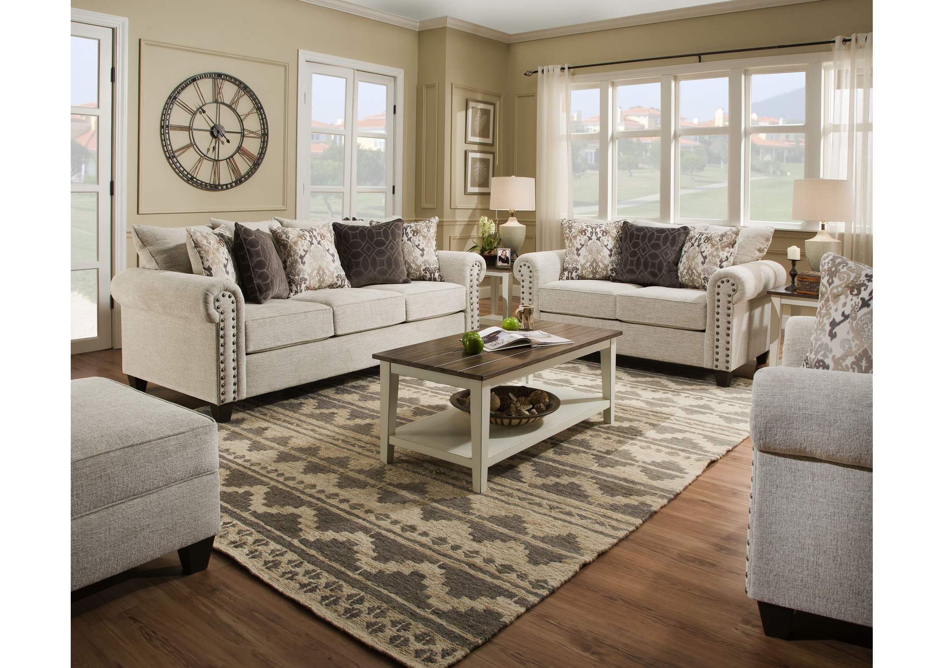 Della Linn/Kimi Mrbl/Reid Sofa And Loveseat,Global Trading