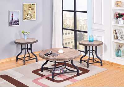 Image for Oak 3 Piece Coffee & End Table Set