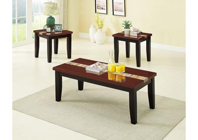 Image for Brown 3 Piece Faux Marble Top Coffee & End Table Set