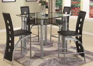 Image for Black Edge Glass Top Pub Table