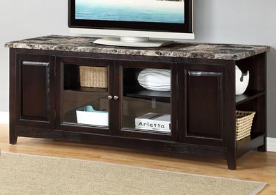 Image for Cherry 62'' Faux Marble Top TV Stand