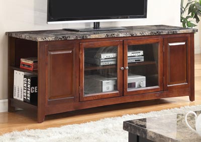 Image for Dark Oak Artificial Marble Top TV Stand