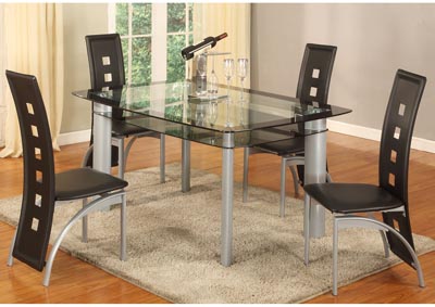 Image for Black Frosted Edge Glass Top Dining Table