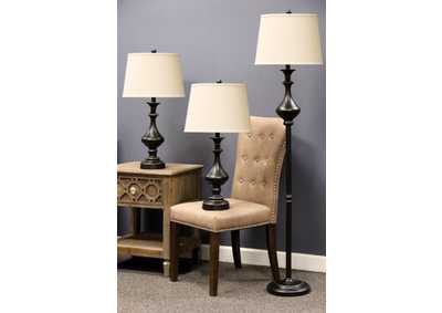 Image for Set Of Three Madison Bronze Finish Metal Lamps(Box L82233)