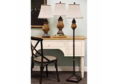 Image for Toffee Wood Multi Pack Set (Include 2 Table Lamps And 1 Floor Lamp)(Box L81009)