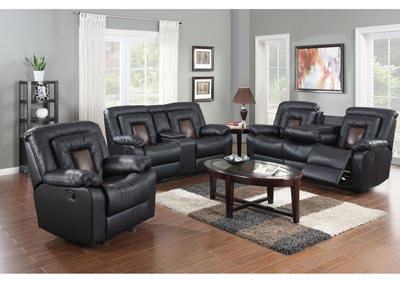 Image for Cobra Black Reclining Sofa, Loveseat & Chair