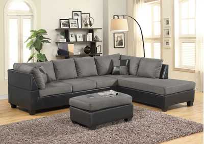 Image for U5114 Grey - Black Sectional