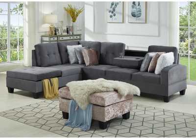 Image for U5800 Grey Mf Sectional With Ottoman