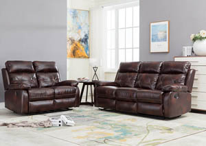Image for Brown Reclining Sofa & Loveseat