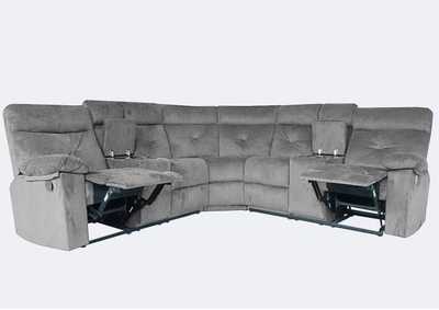 Image for U9084 Grey Velvet Sectional Left