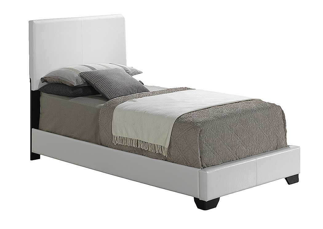 White Twin Platform Bed,Global Furniture USA