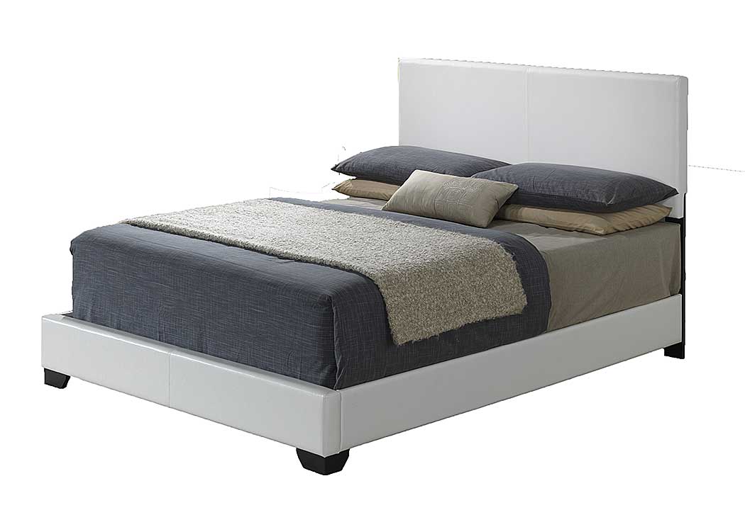 White Queen Platform Bed,Global Furniture USA