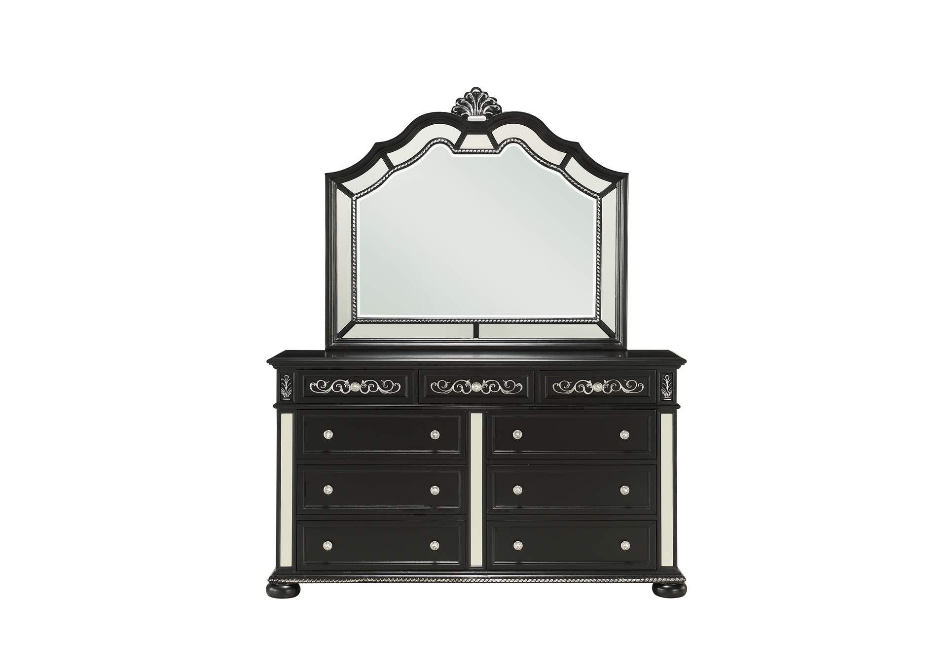 Diana Black Dresser and Mirror,Global Furniture USA
