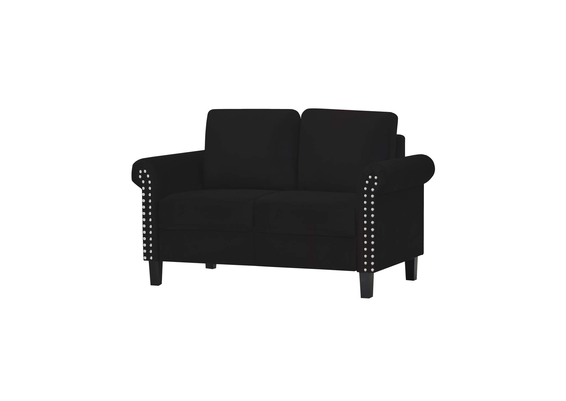 Black Velvet Loveseat,Global Furniture USA