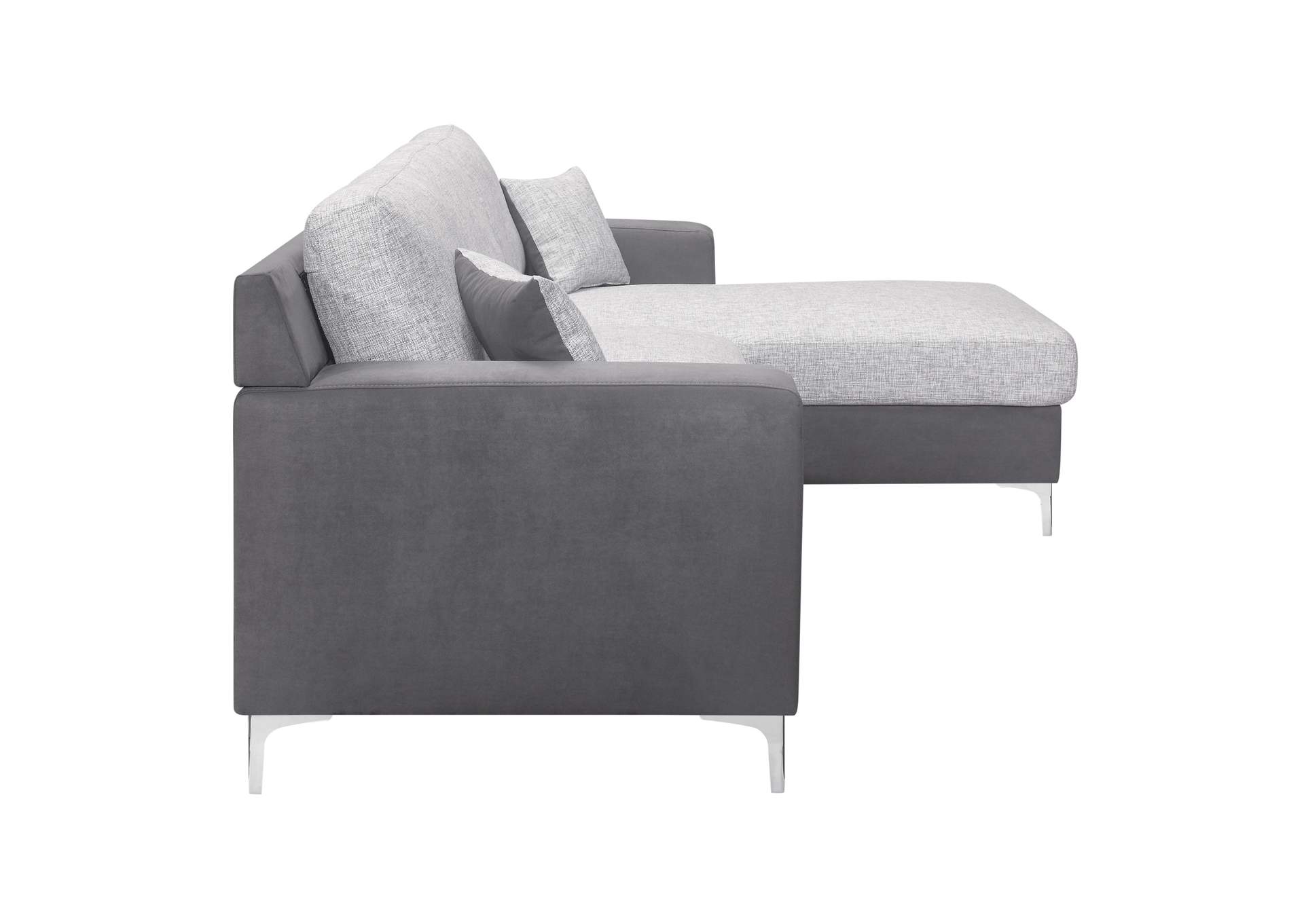 Dark Grey Loveseat & Chaise With 1 Pillow,Global Furniture USA