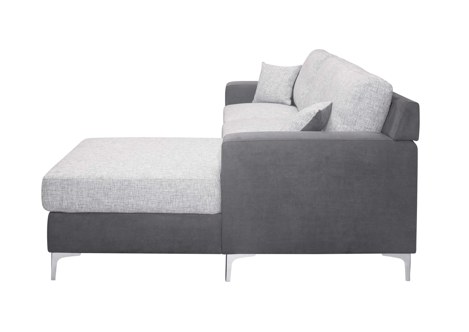 Dark Grey Loveseat & Chaise With 1 Pillow,Global Furniture USA