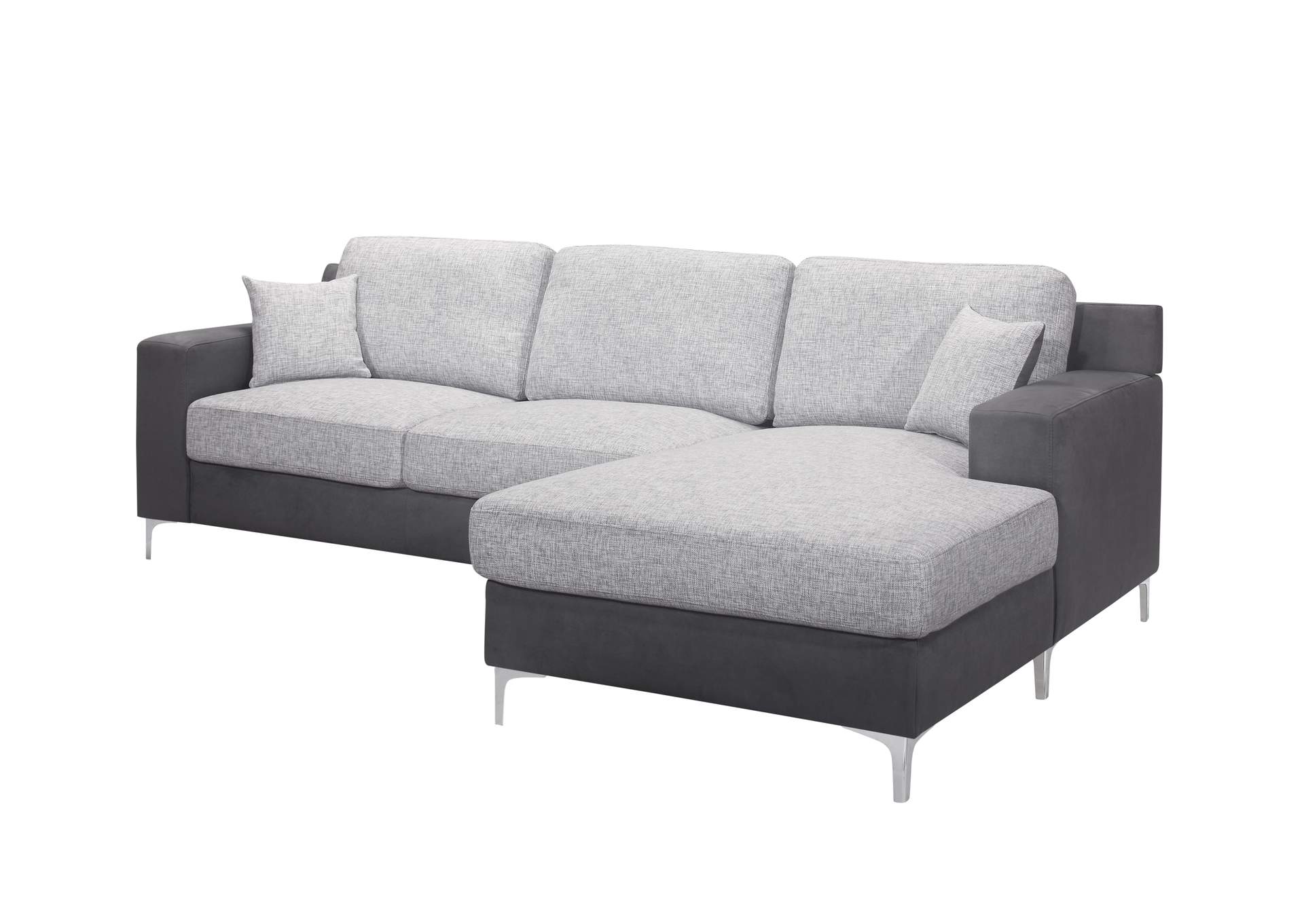 Dark Grey Loveseat & Chaise With 1 Pillow,Global Furniture USA