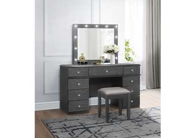 Addison Grey Vanity Set with Stool and Mirror