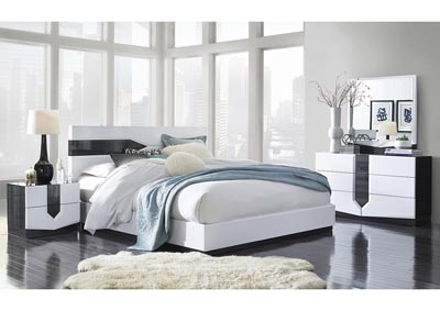 Image for Hudson Grey/White King Platform Bed w/Dresser and Mirror
