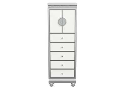 White/Silver Kylie Lingerie Chest,Global Furniture USA