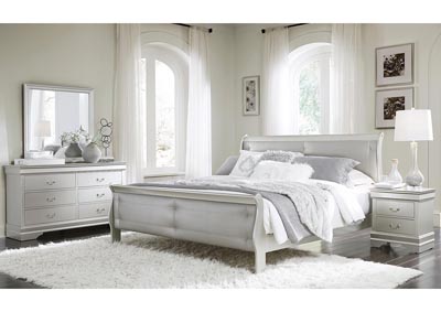 Image for Marley Silver Full Upholstery Panel Bed w/Dresser and Mirror