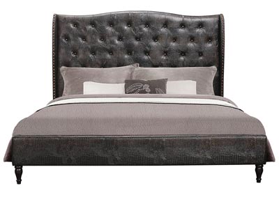 Image for Mirror Chocolate Queen Upholstered Platform Bed
